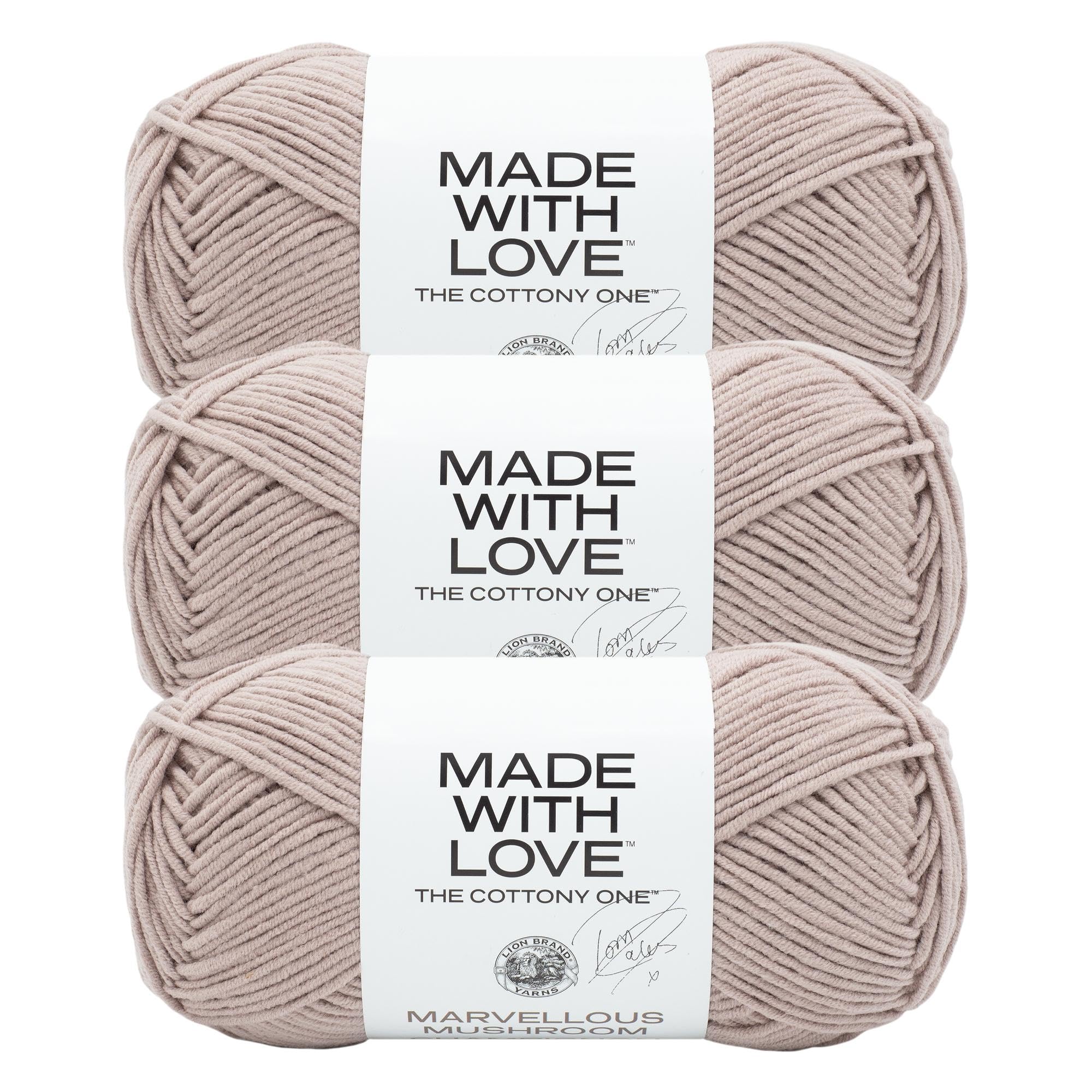 Lion Brand Yarn, The Cottony One Häkelgarn, Marvellous Mushroom, 3er-Pack