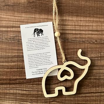 Friendship Elephant Ornament, Wooden Christmas Ornament With Story, Sisterhood Gift for Women Tribe, Best Sisters Friends Elephant B