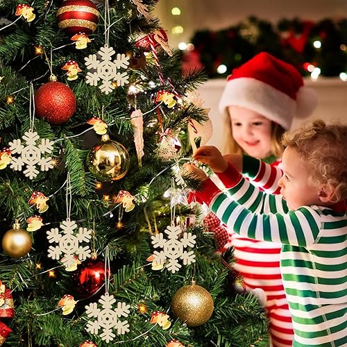 Miniatura 58 de Paquete de 50 rebanadas de madera pintables en blanco para colgar en forma de corazón natural para niños, manualidades, manualidades H-50 corazones