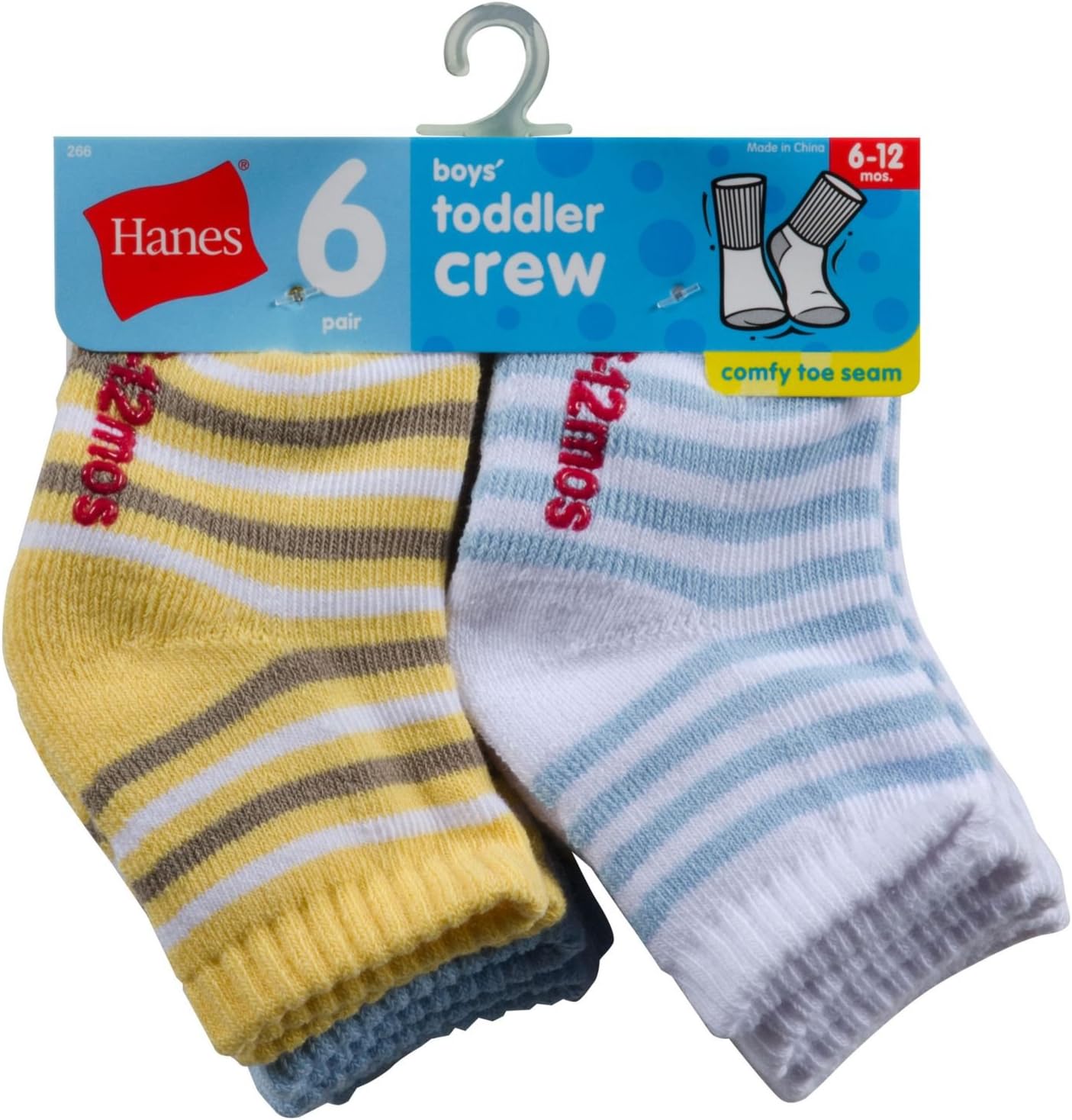 Hanes Boys' Infant/Toddler Crew EZ Sort Socks 6-Pk