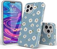 Vista 4 de Funda Casely para iPhone 13 Pro Compatible con MagSafe Funda floral de bebé azul de margaritas de ensueño