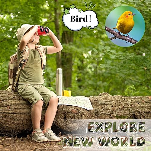 Miniatura 7 de Paquete de 25 prismáticos para niños de 6 años en adelante, con brújula y cuerda para el cuello, juego de regalo para acampar aventuras, recuerdos