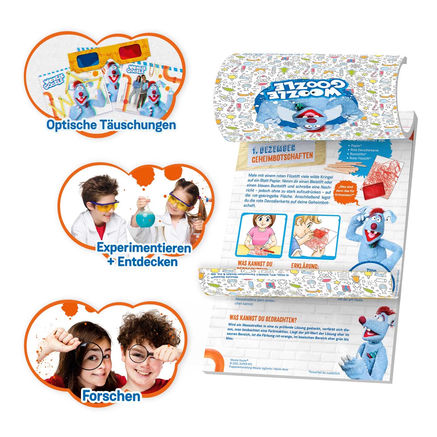 CRAZE-WOOZLE GOOZLE Adventskalender 2021 Adviento de Crazy Woodle Goodle 24683, divertido, creativo calendario de Navidad niñas, color sorpresas