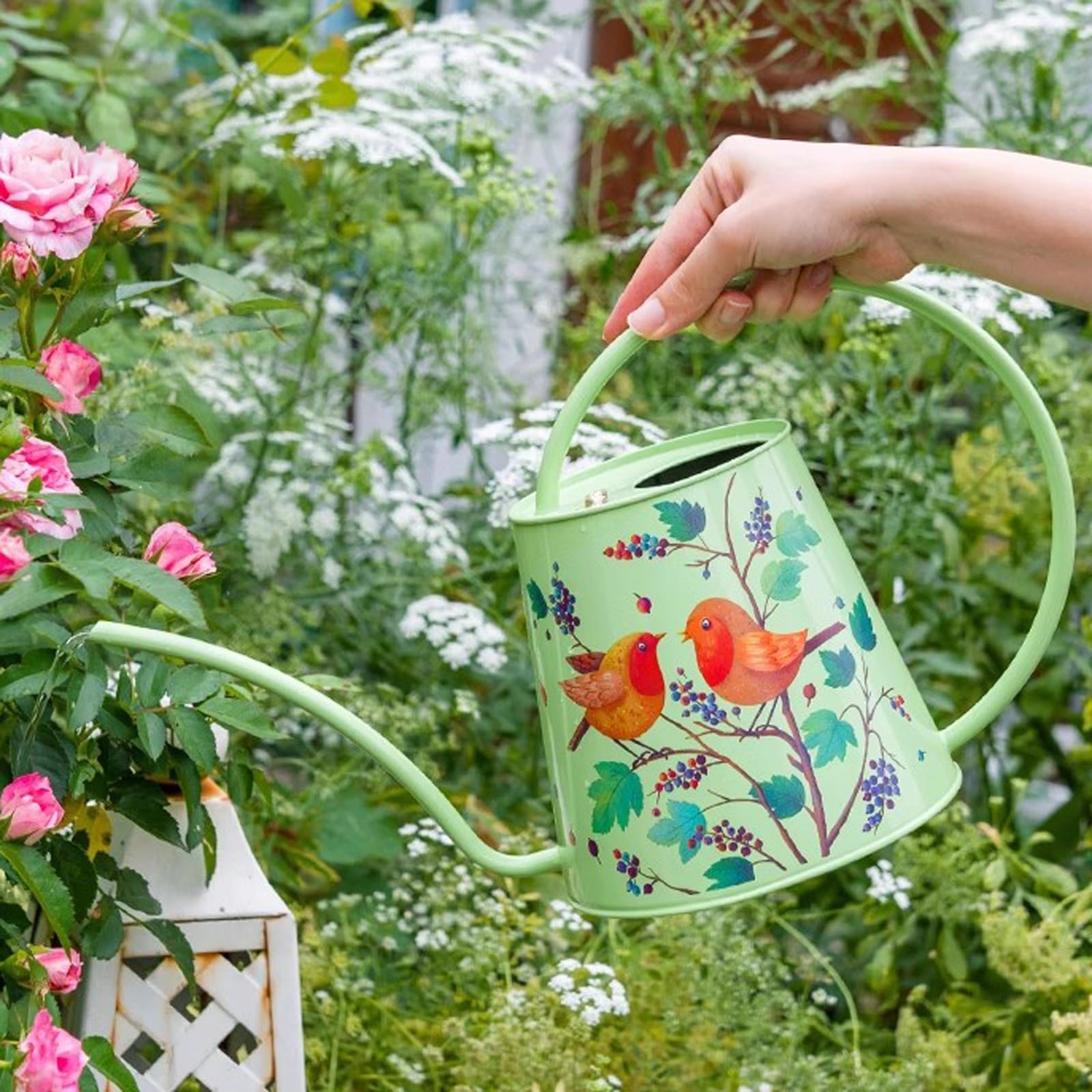Arrosoir 2L Arrosoir en Acier Inoxydable, Intérieur Extérieur for Plantes d'intérieur Long Bec Canette d'eau for Bonsaï Succulent Fleur de Jardin pulvérisateur de Jardin