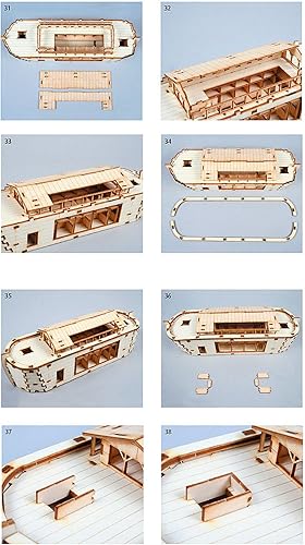 Miniatura 8 de YOUNGMODELER Kit de modelo de madera de escritorio Arca de Noé