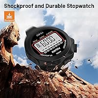 Vista 7 de Stopwatch Timer Lap Split Digital Stopwatch with Clock Calendar Alarm, Large Display Stop Watch for Sports Kids Coaches Swimming Running