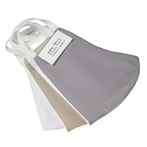 Miniatura 10 de Martex 028828617613 Mascarilla facial de tela reutilizable estándar, cómoda, transpirable, sólida, con cinta elástica para las orejas, para mujeres