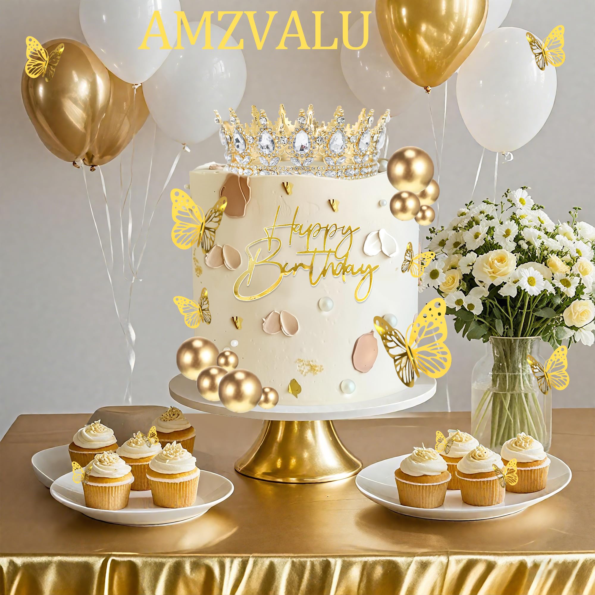 Gold Crown Birthday Cake Decorations - FREE SHIPPING -6