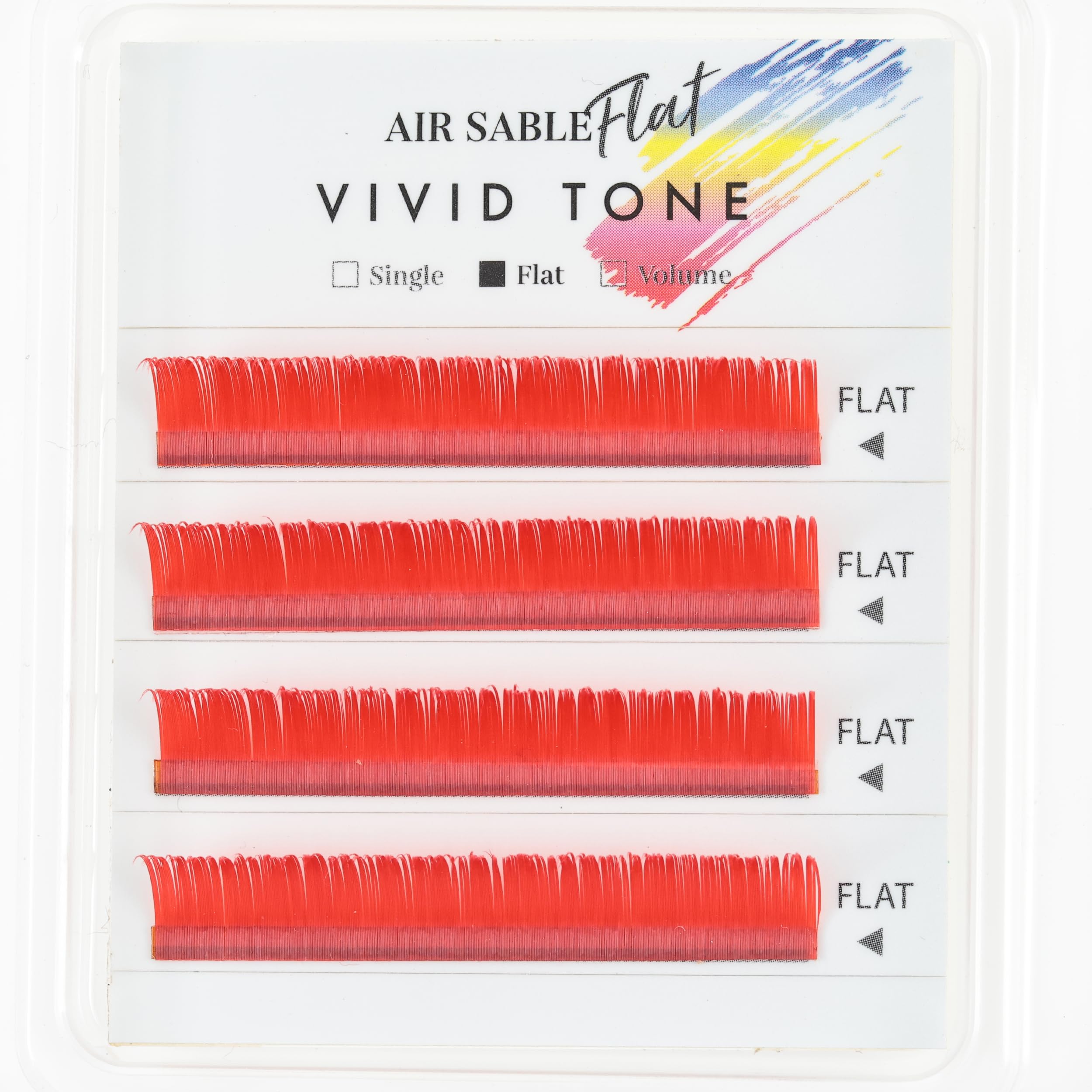 Air Sable Flat Vivid Tone Red 4 Lines J Curl0.20mmÃ—11mm