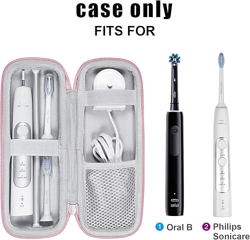 Miniatura 2 de Funda de viaje rígida para cepillo de dientes compatible con Philips Sonicare Protectiveclean 4100, 5100, 6100, 6500, se adapta a Oral-B Pro 1000,
