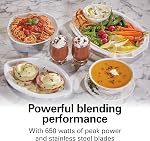 Système de mélangeur à smoothies Hamilton Beach MultiBlend, 650W, 4 récipients et couvercles incassables sans BPA, pichet de 32 oz, moulin de 8 oz, 2 tasses de voyage, Noir et acier inoxydable, 52400