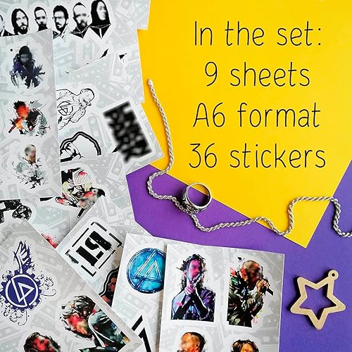 Miniatura 2 de BulbaCraft 36 calcomanías de rock, calcomanías de banda para adultos, calcomanías de rock, calcomanías de metal nu