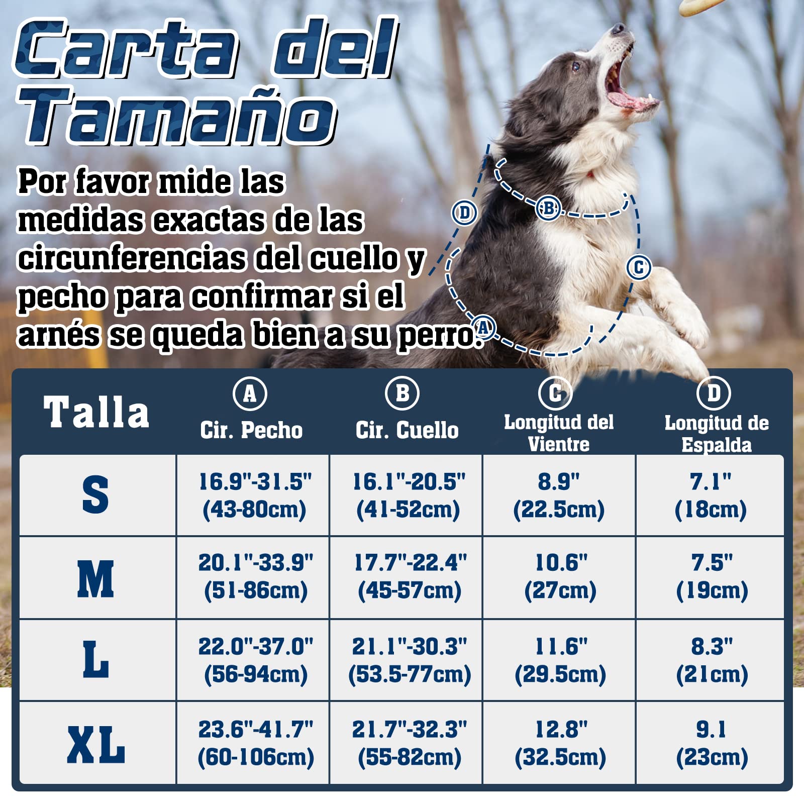 rabbitgoo Arnes Perro Antitirones, Arnes Perro Grande Mediano Transpirable, Arnes Táctico Perro Ajustable con Asa Anillos y Molle, Chaleco Durable Reflectante para Adiestrar, Caminar, Cazar, Azul XL