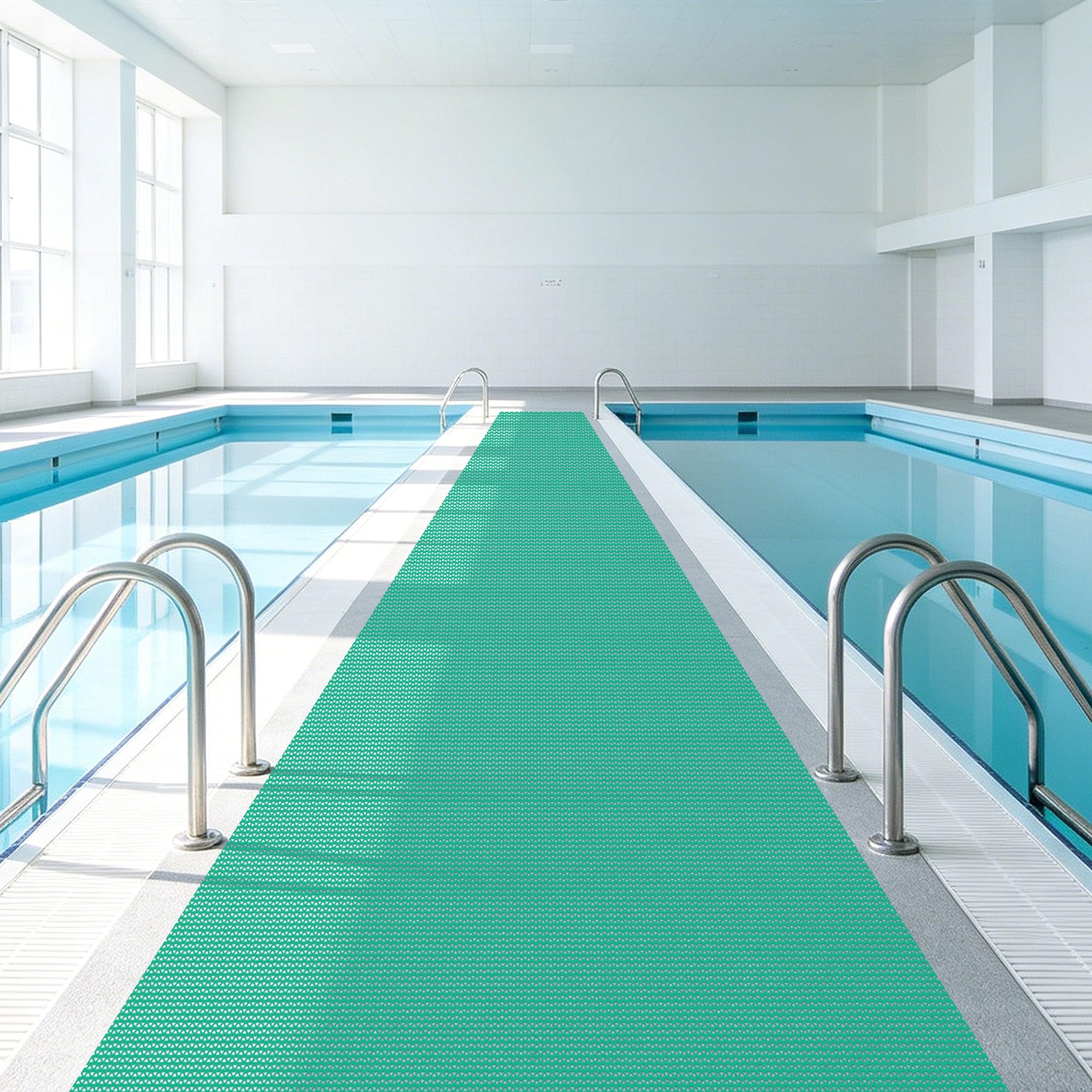 Alfombra Antideslizante Verde para Suelos de Baño y Borde de Piscina