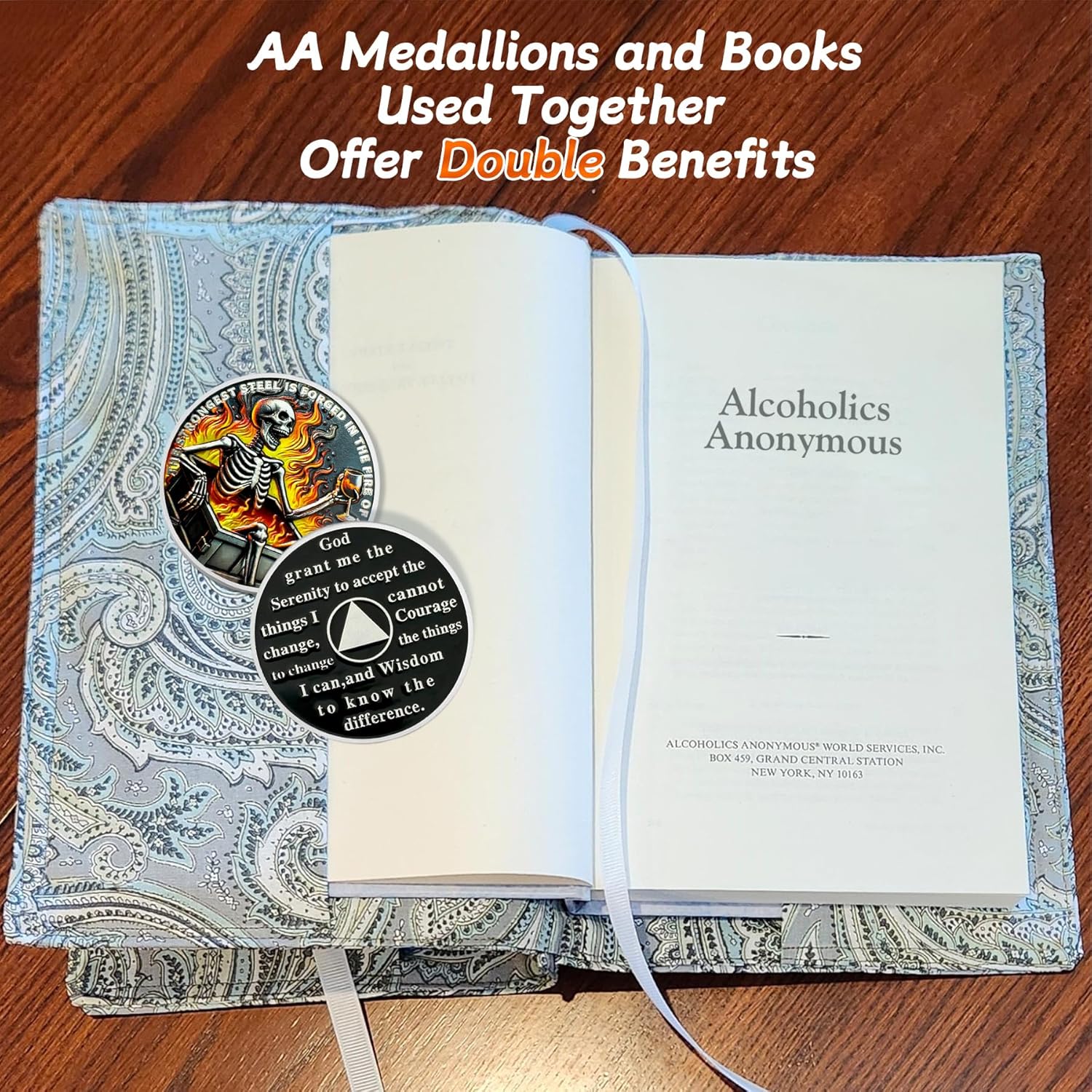 Chill Dumpster Fire Skull Sobriety Coin - The Strongest Steel is Forged AA Coins - Recovery Addiction NA AA Chips and Medallions - Celebrate Clean Narcotics Alcoholics Anonymous Gifts for Men Women - Image 5