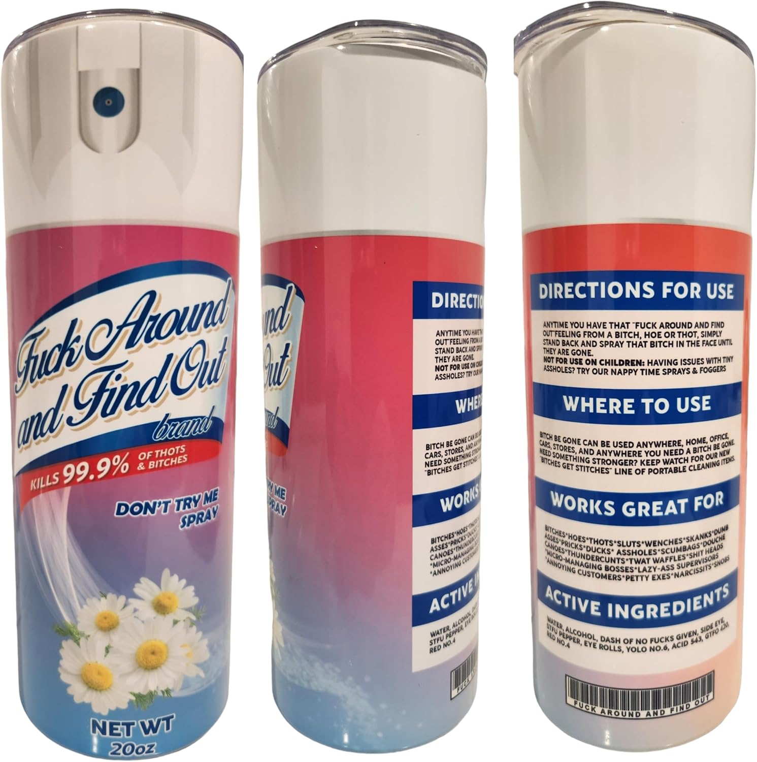 Fuck Around And Find Out Disinfectant spray funny 20oz stainless tumblers travel mug Cool Christmas Gifts Wife Girlfriend cup coffee mug cool gifts for her water bottles