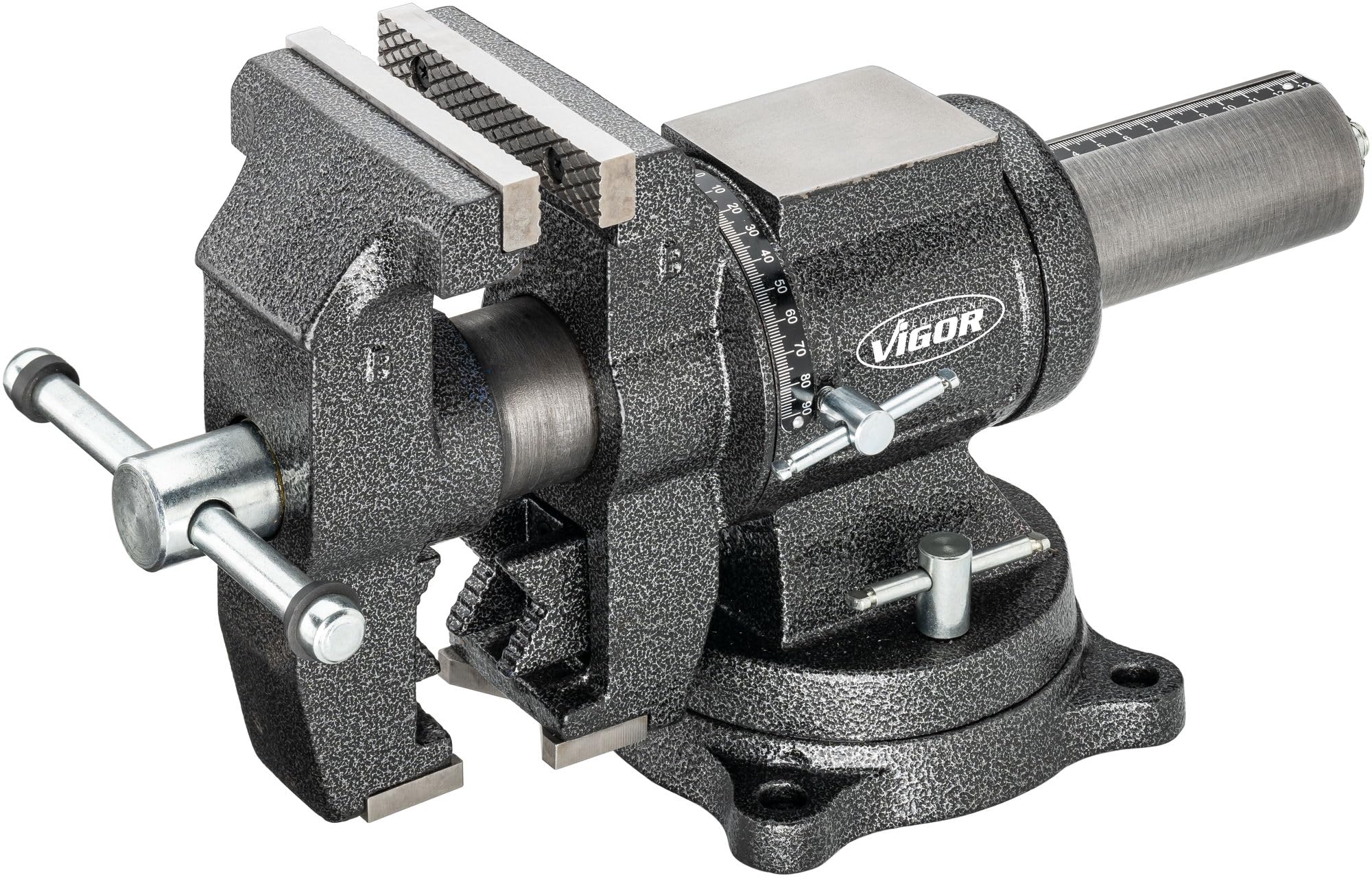 ViGOR Vice V6150N 125mm Chuck 130mm Max Span Rotates Horizontal and Vertical Axis for Flat and Round Parts Flexible Working Angles