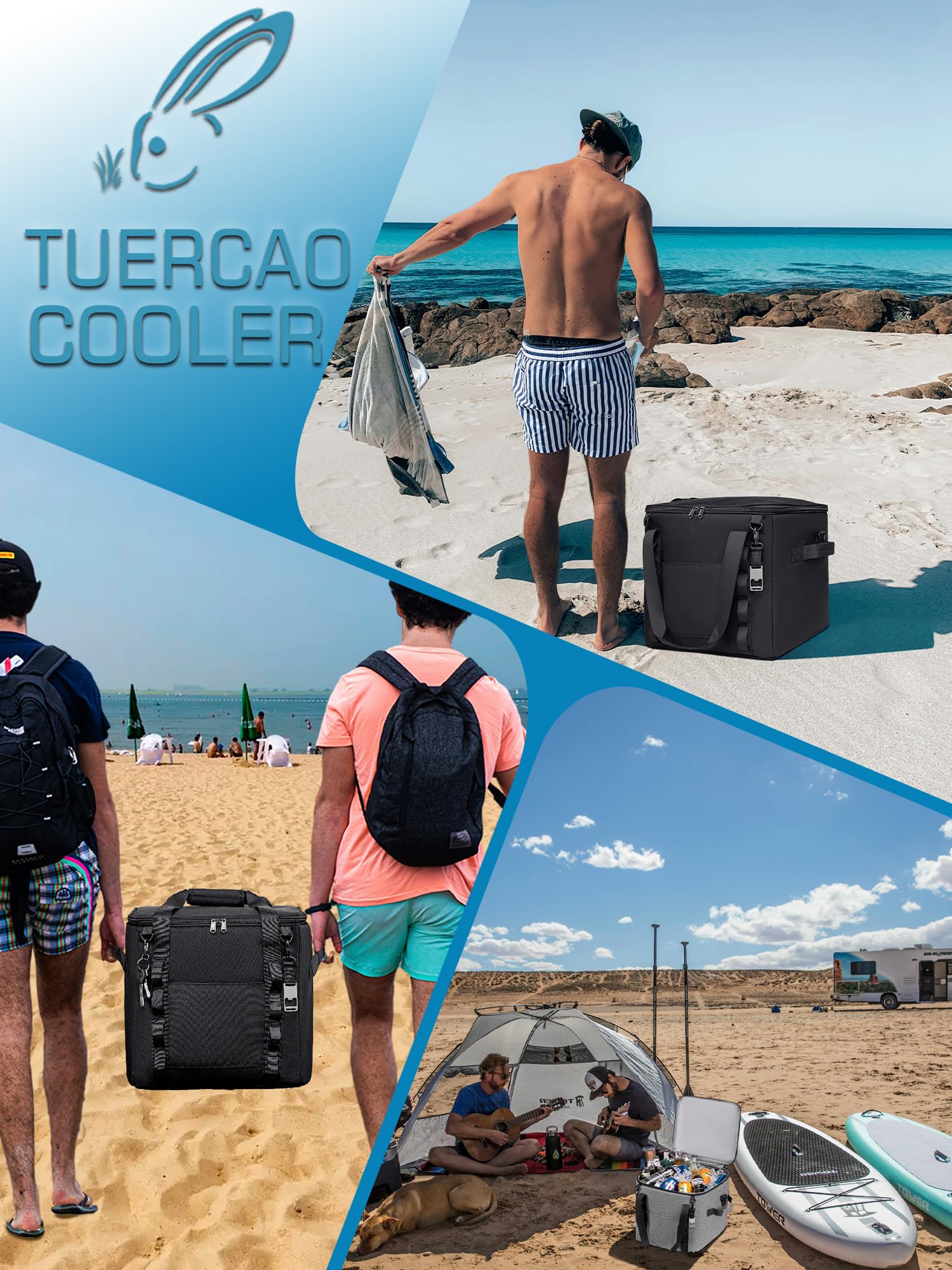 Bolsa térmica suave aislada de 12 x 12 x 12 pulgadas, grande, a prueba de fugas, suave, para viajes, playa, campamento, 50 latas, caja térmica portátil para compras de comestibles, viajes por 6