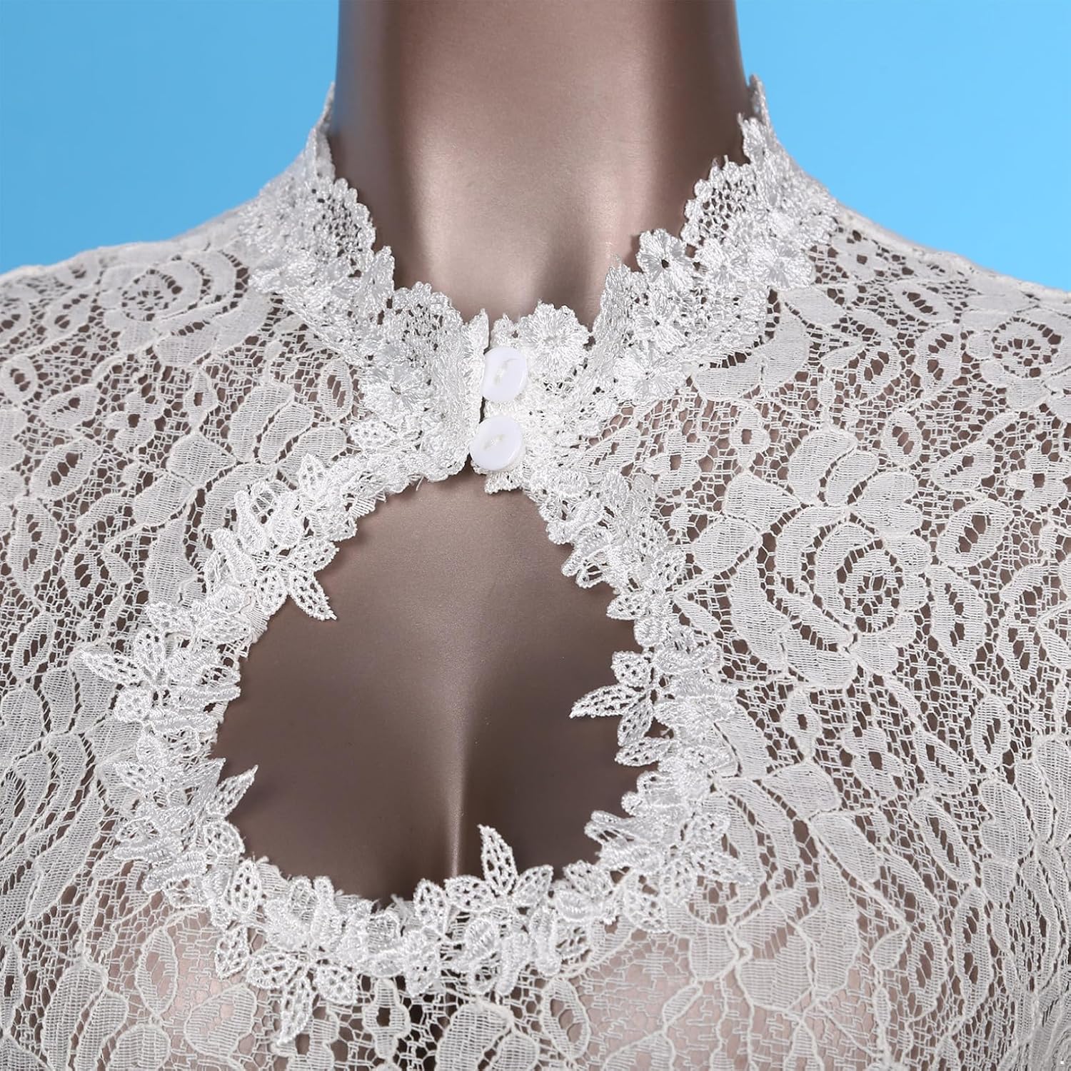 FEESHOW Women's Basic 3/4 Sleeve Floral Lace Undergarment Crop Top Arm Shapers