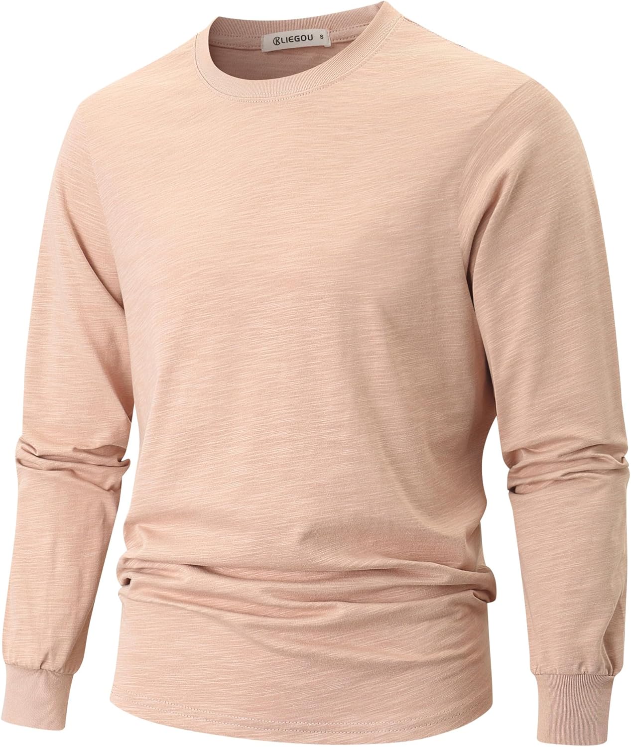 KLIEGOU Men's 100 Cotton Loose Fit Thick T-Shirt Heavy Weight Crewneck Tees for Men