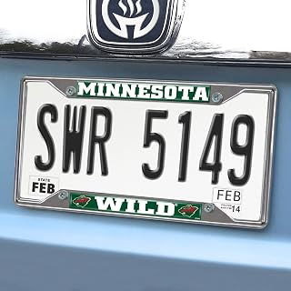 FANMATS 17178 Minnesota Wild Chrome Metal License Plate Frame, Team Colors, 6.25in x 12.25in