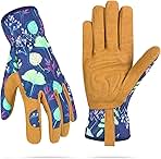 Womens Gardening Weeding Working Gloves, Leather Garden Glove for Women Thorn Proof No Stab for Digging, Planting,Pruning