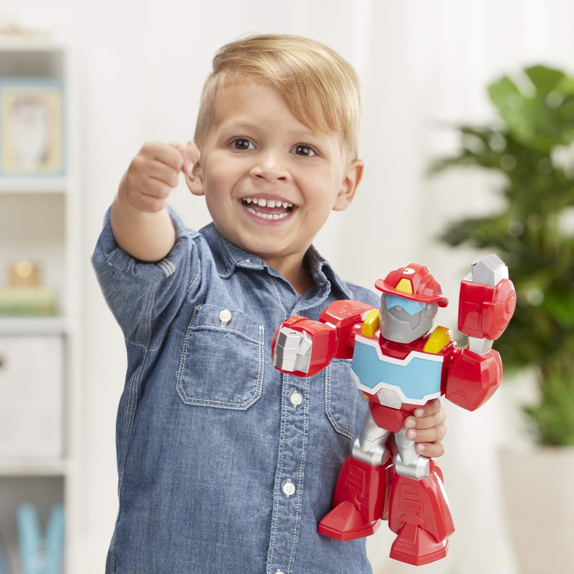 Transformers Rescue Bots Academy - Figura Optimus Prime Mega Mighties 25 Cm, Giocattolo Per Bambini 3+ Anni, Snodabile
