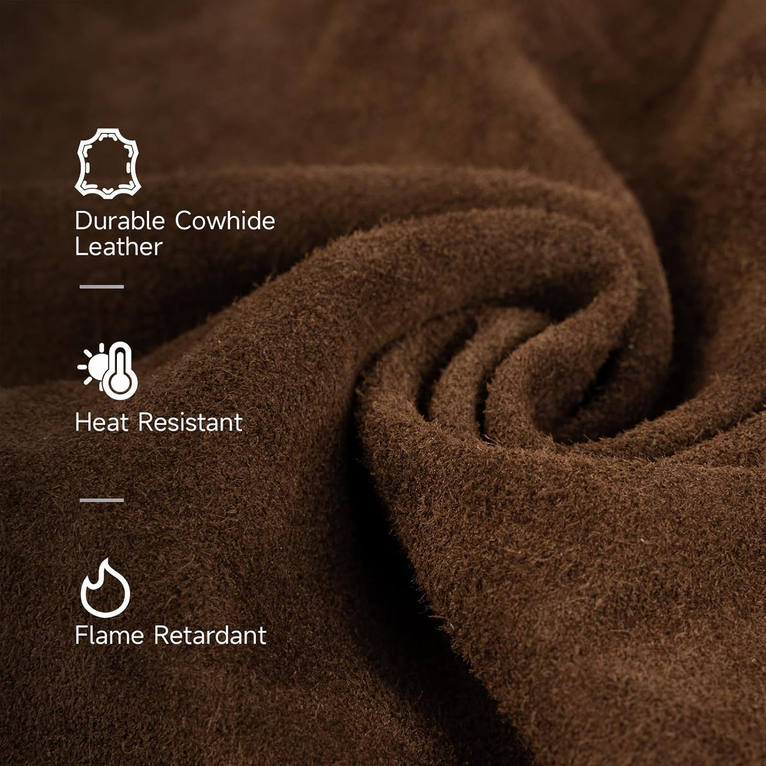 YESWELDER Leather Welding Jacket - Heavy Duty Split Cowhide Open Back Welding Coat, Heat & Flame Resistant