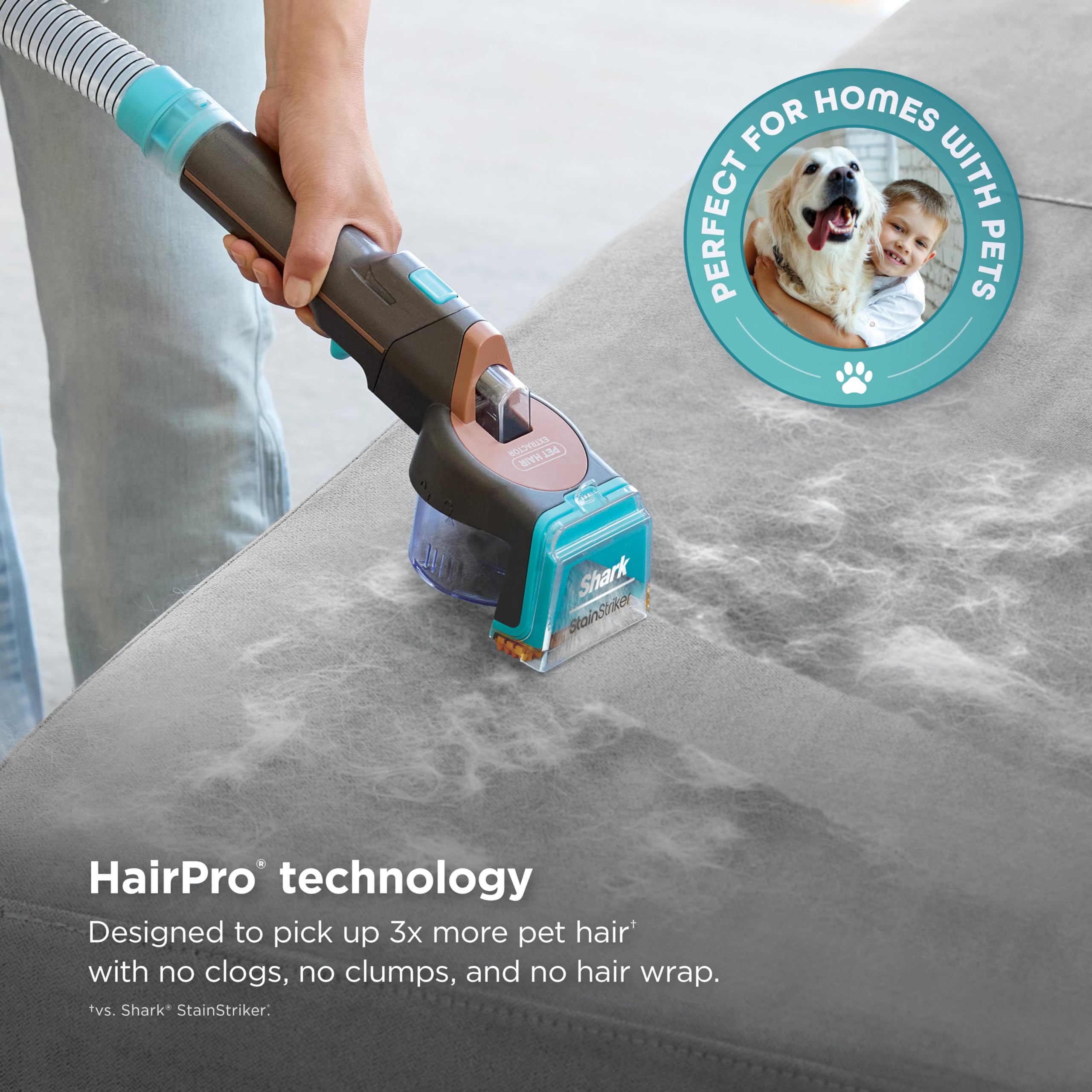 Shark, Tragbarer Teppich-, Teppich- und Polsterreiniger für Haustiere, PX251, StainStriker mit HairPro-Technologie