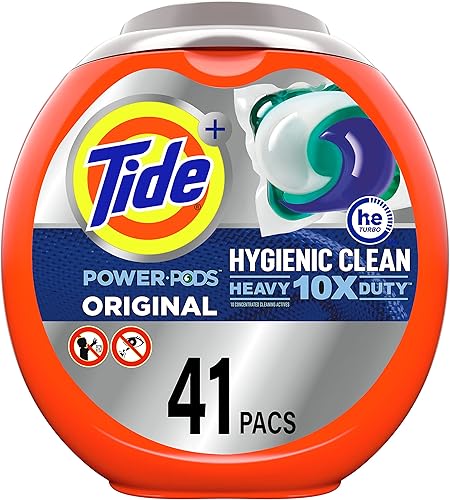 Tide Detergente líquido para ropa Power PODS Hygienic Clean Heavy Duty 10x original 41 cápsulas para suciedad visible e invisible el paquete puede