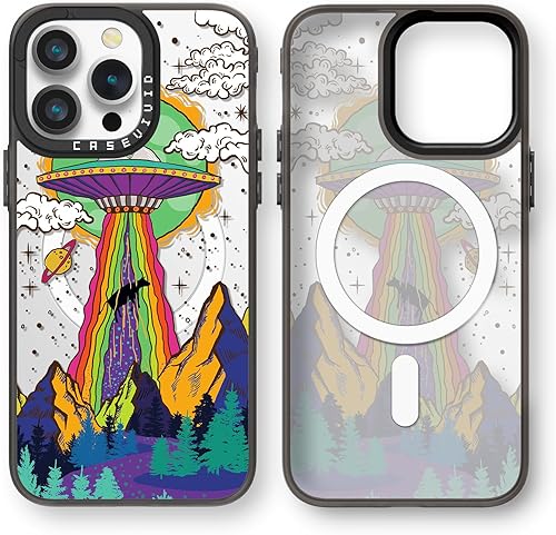 Magsafe - Funda magnética para iPhone 14 Pro Max, bonita estética, funda de carga inalámbrica negra con correa para la muñeca, diseño femenino de