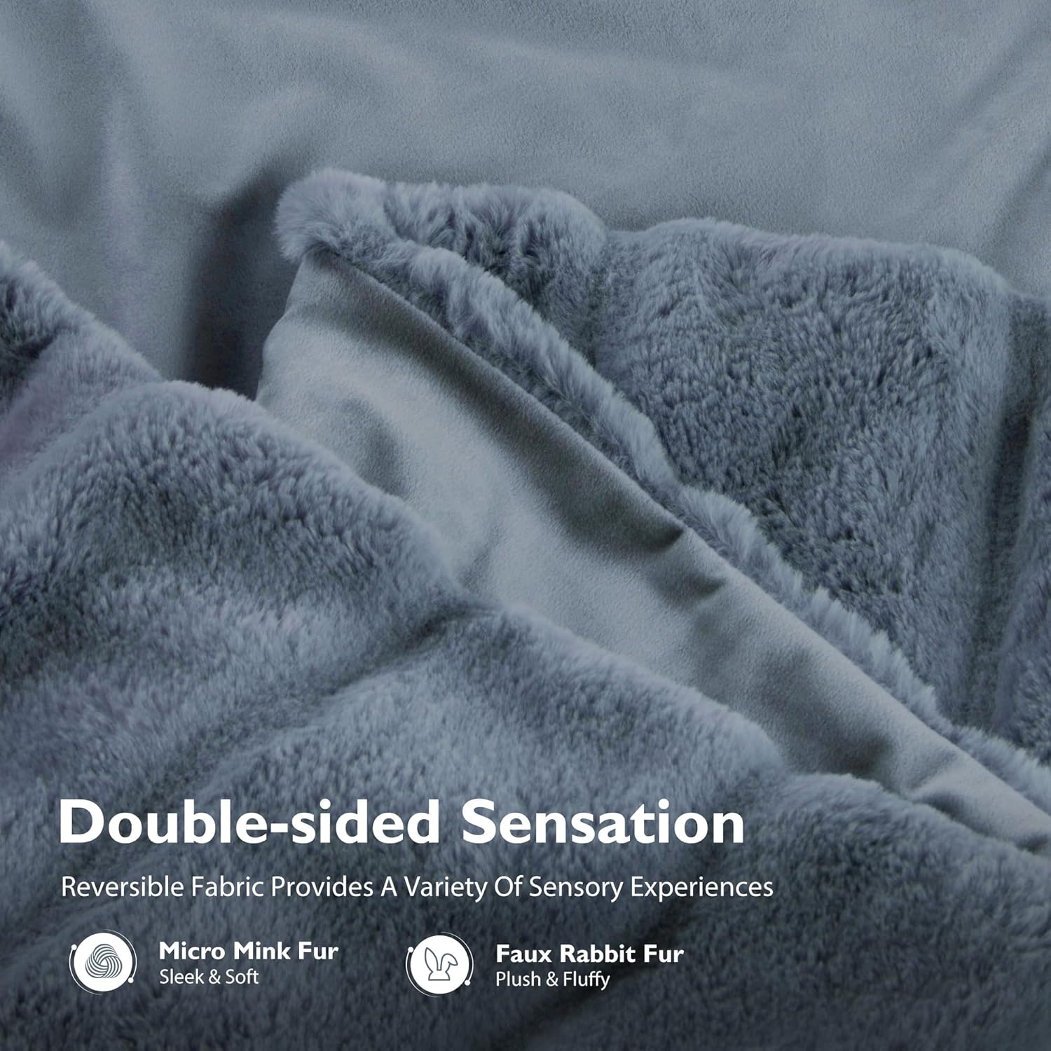 ALPHA HOME Luxury Faux Rabbit Fur Throw Blanket for Couch Bed, Cozy Gifts for Women Christmas, Ideal for Home Decor and Chilly Nights - Image 2