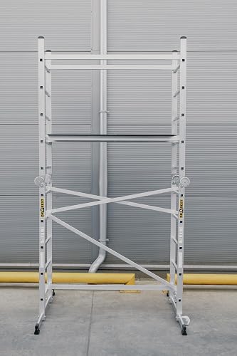 DRABEST PRO SERIES LADDERS Aluminium Ladder Scaffolding Articulated Scaffolding Non-Slip Scaffolding Maximum Load 150 kg Working Height 4 m - 3