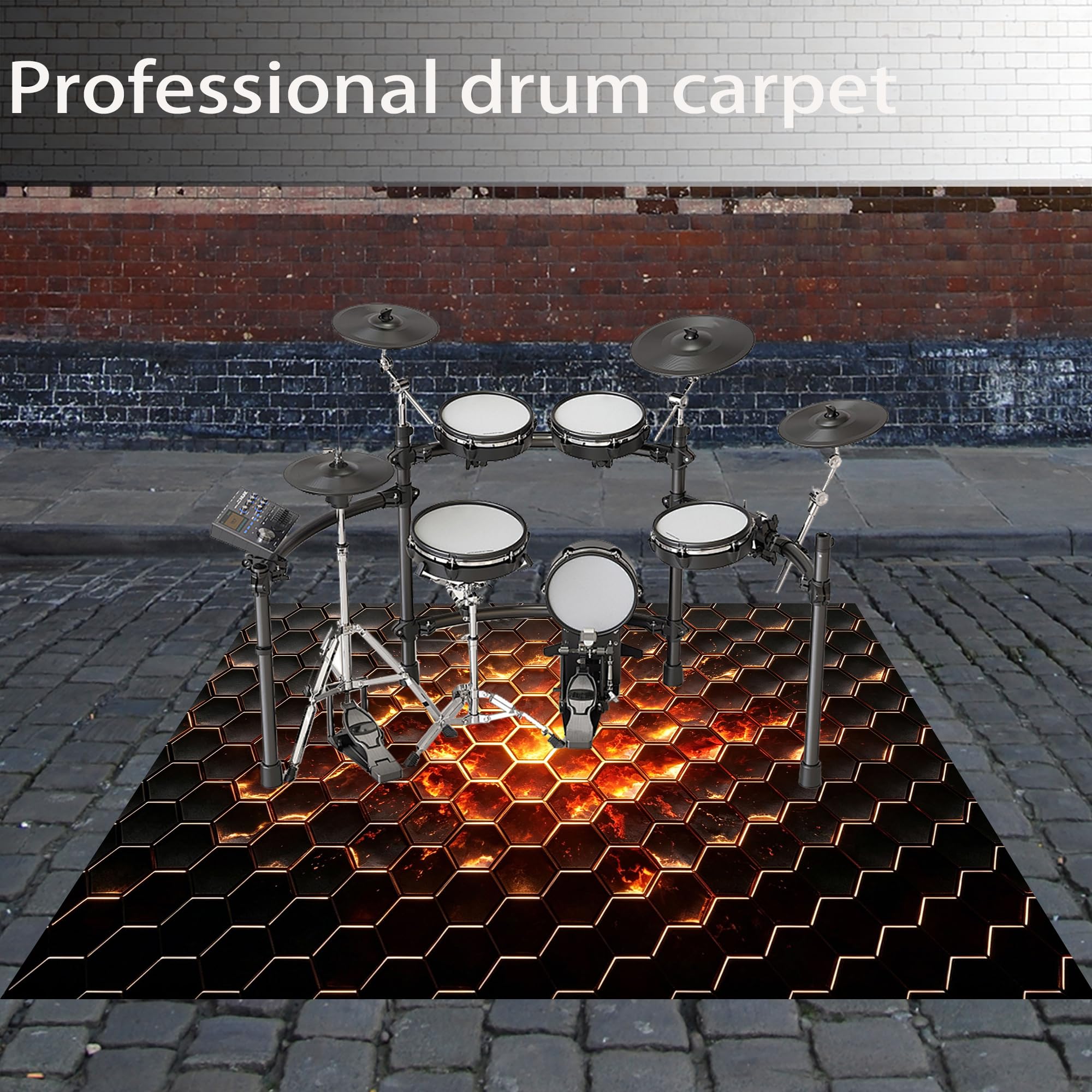 Tappeto Batteria Elettronica Tappeto a Tamburo Insonorizzato 300 x 200 cm | Antiscivolo, Tappeto per Percussioni, Tappeti per Batterie Elettroniche Rullante Acustica Snare Drum Grancassa Strumenti