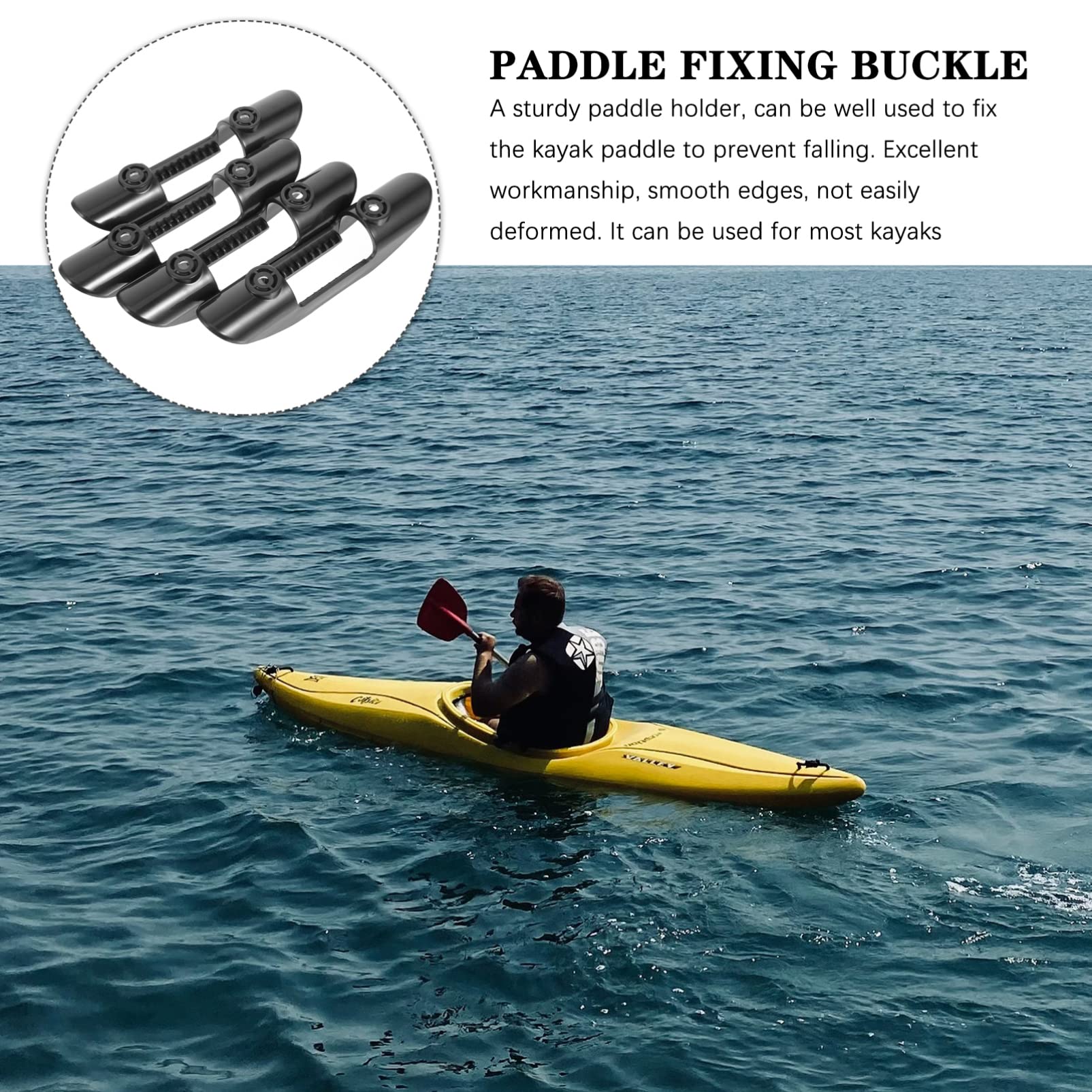 Yardwe Paddelschnalle Kajak Paddelhalter Clip Stange Kajak-attikastopfen Haken Kajak Stecker Bausatz Handhaben Driftsocke Für Fischerboot Kajakzubehör Paddel-Clip Black Plastik
