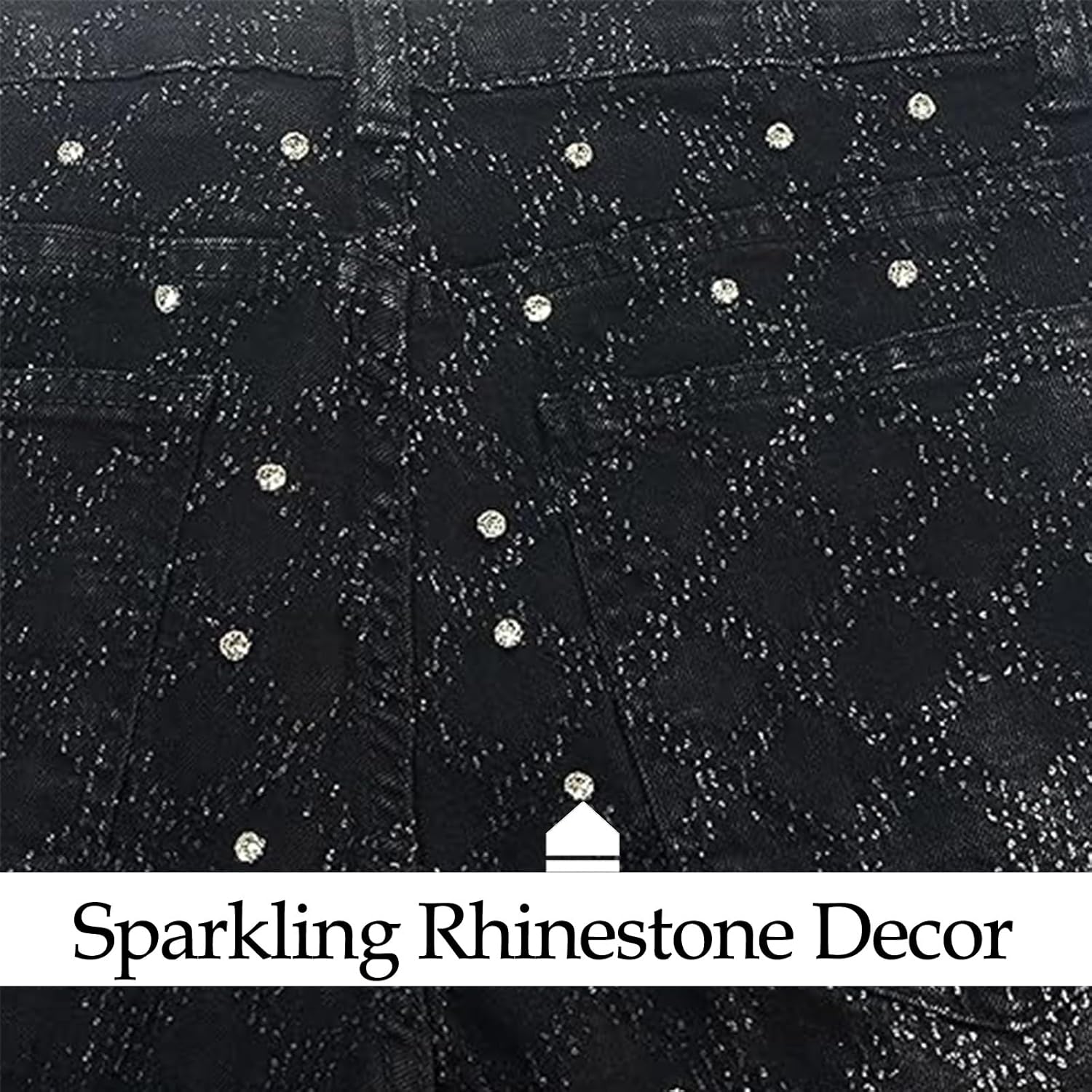 Men's Slim Fit Jeans Rhinestone Skinny Stacked Straight Leg Stretch Fit Stylish Denim Pants Y2K Vintage Grunge Hip Hop Pants - Image 6