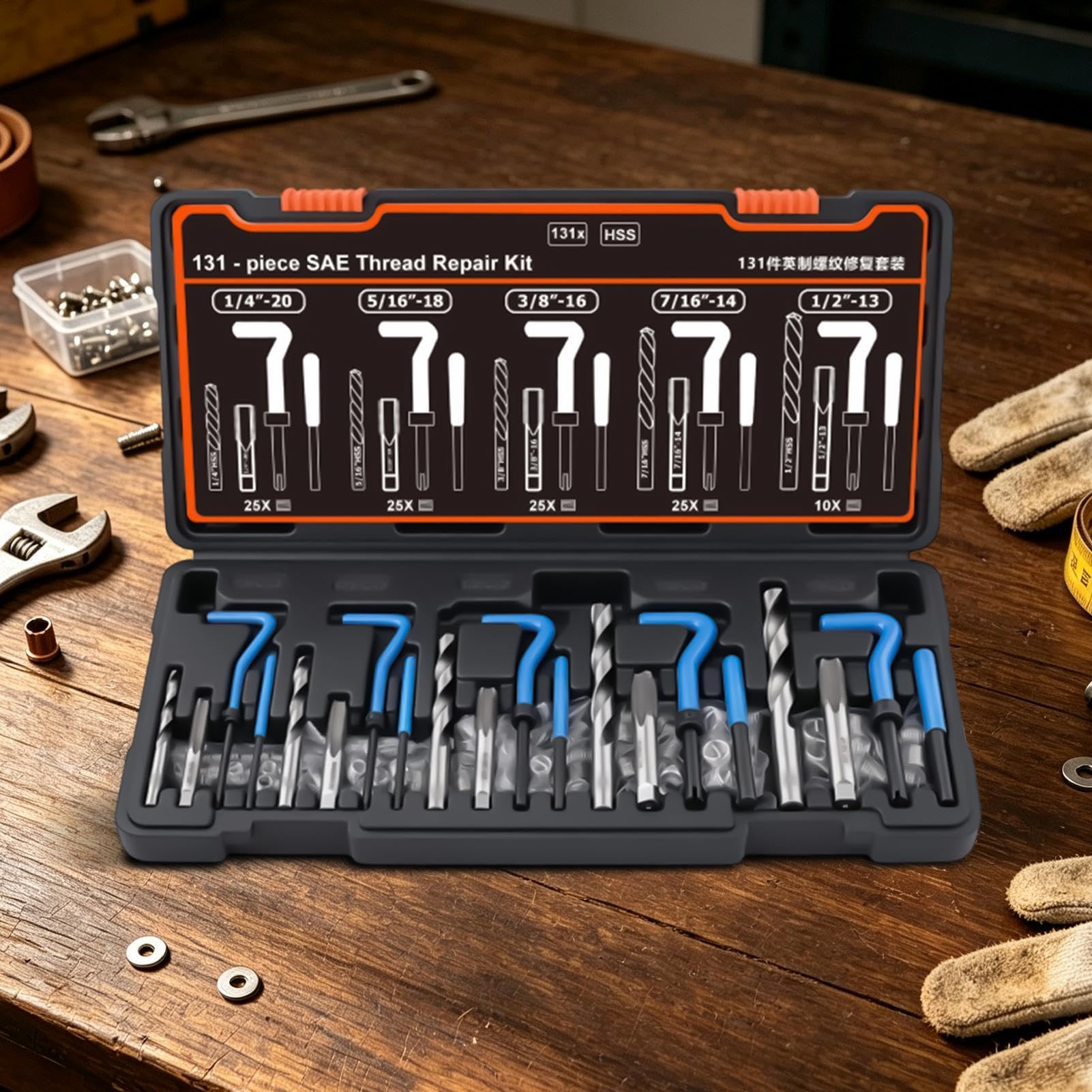 Kit Reparador de Roscas Portátil de Acero Inoxidable Resistente de Mano