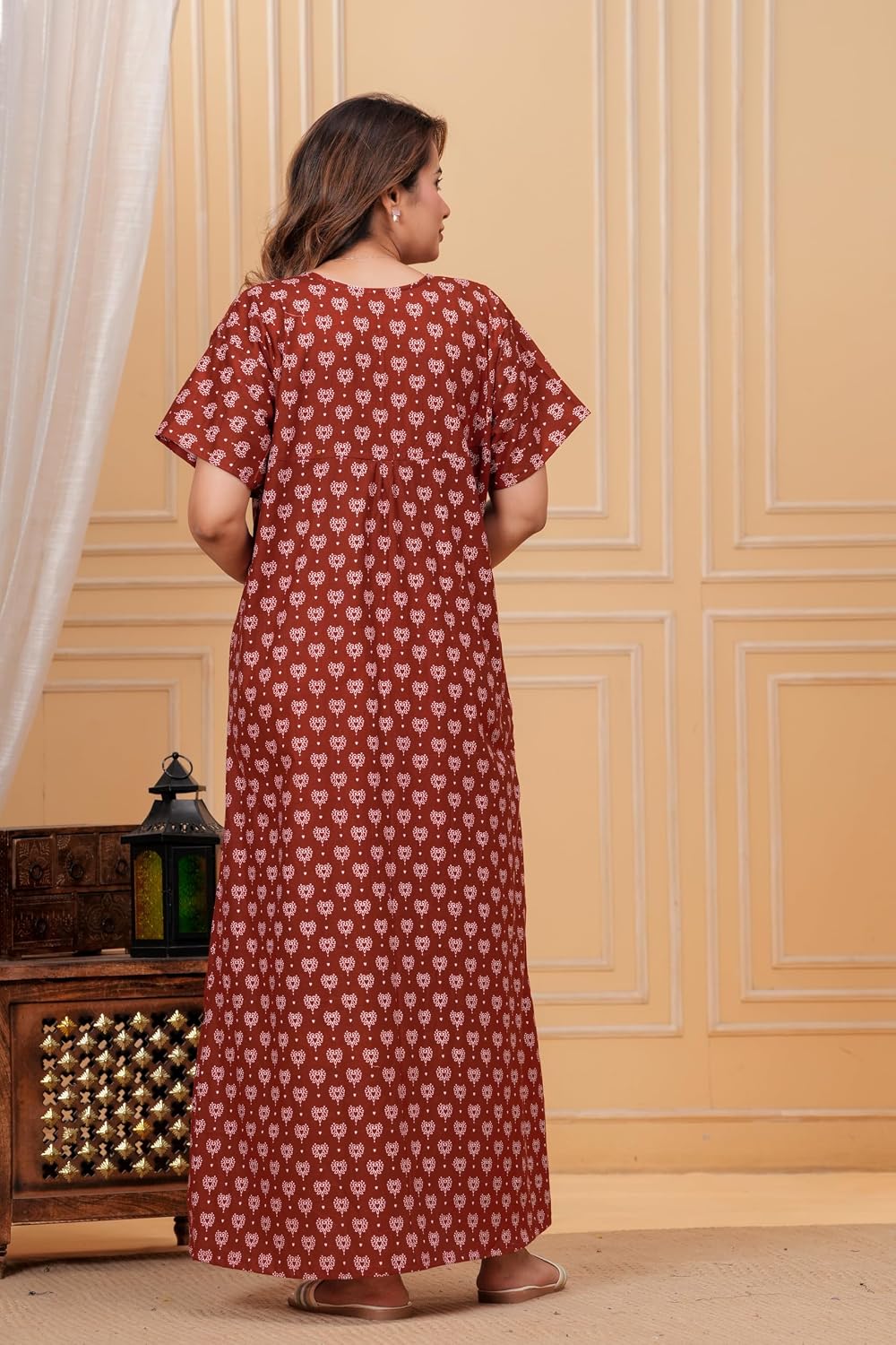Printed indian nighty for women long Nightgowns For Women Indian Nighty Nighties Maxi Gown Sleepwear For Womens