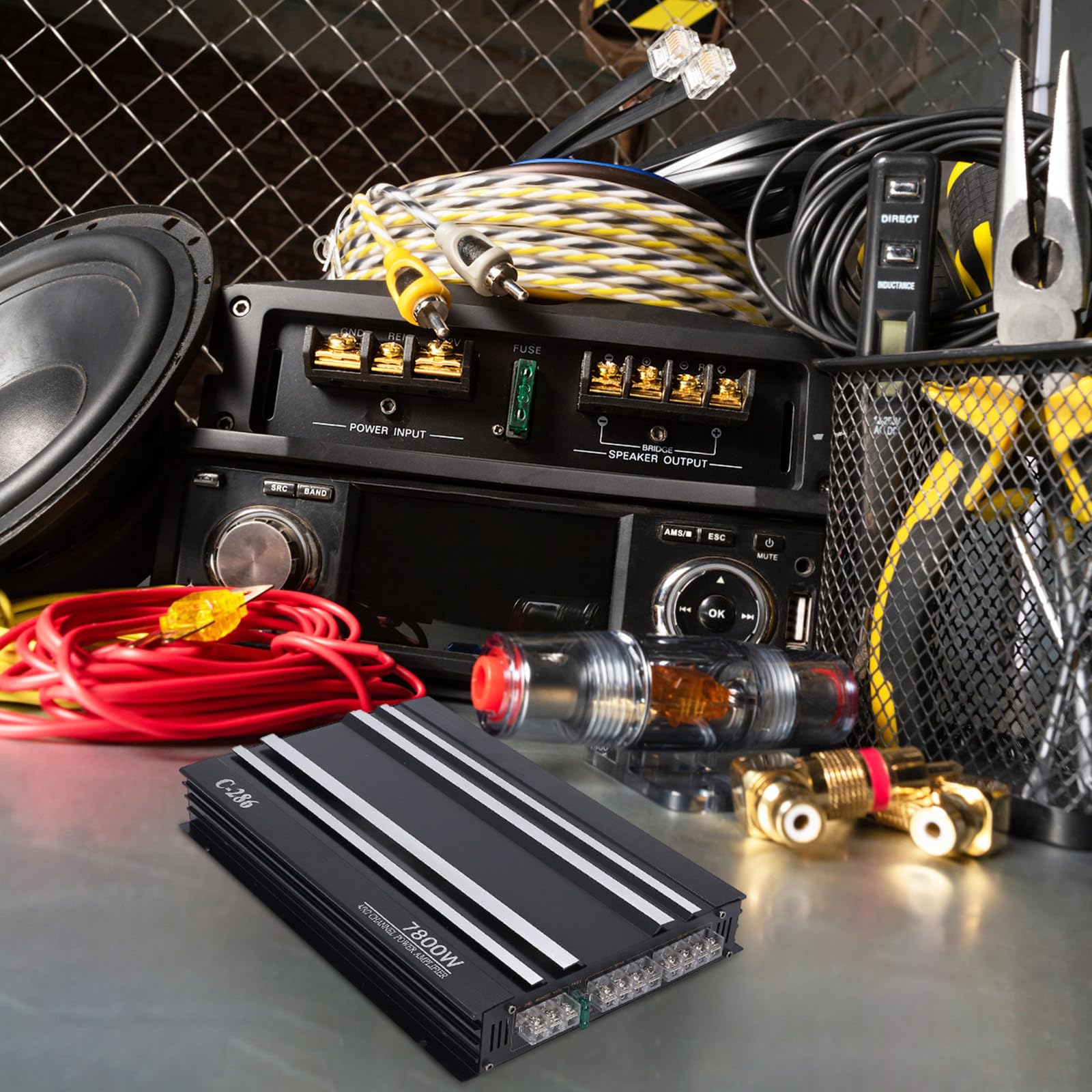 Amplificatore Audio per Auto a 4 Vie Classe Ab 4x100w 12v