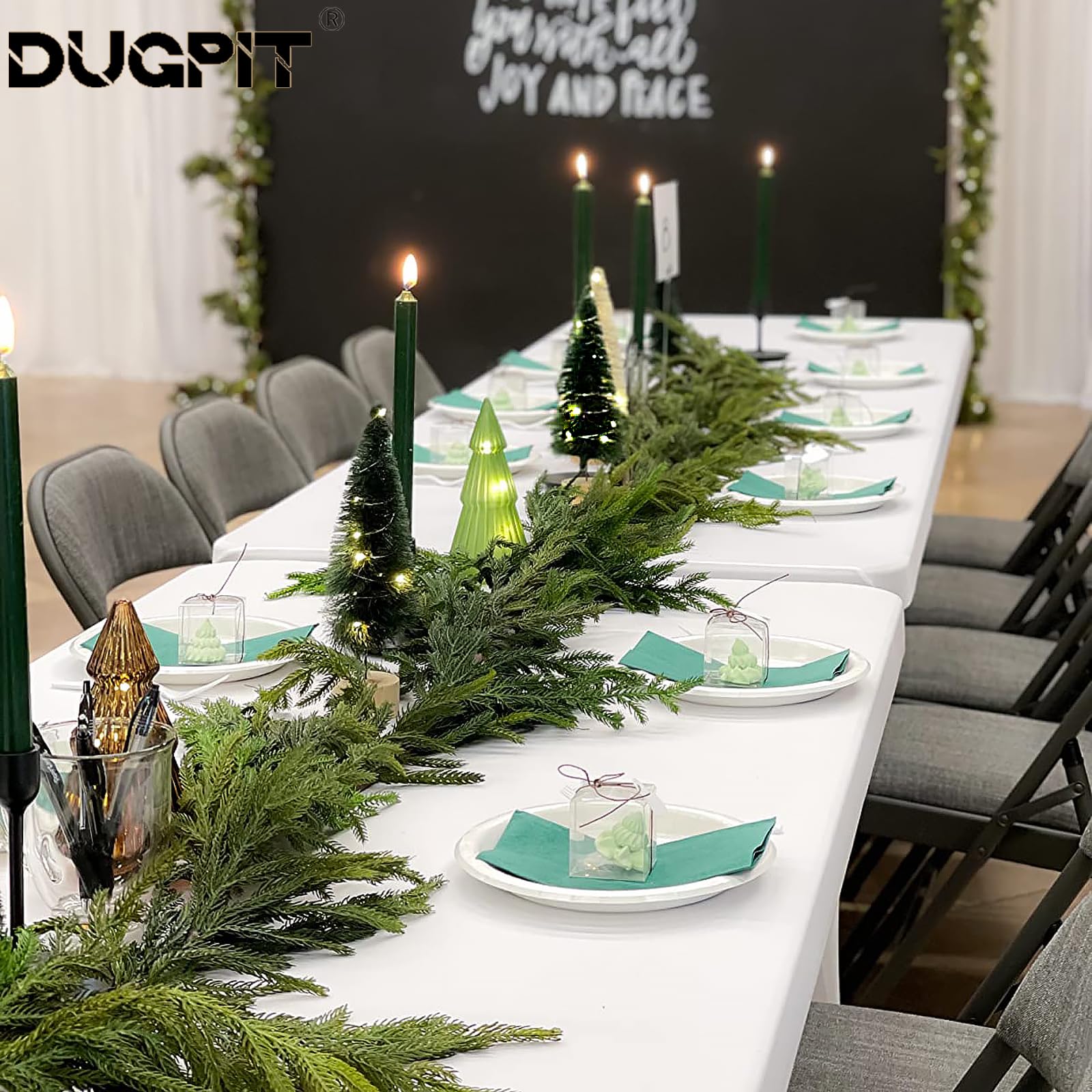 6 manteles de elastano, mantel elástico ajustable para mesa rectangular de 6 pies, mantel rectangular elástico ajustado para fiestas, banquetes, bodas, ferias comerciales, eventos (blanco)