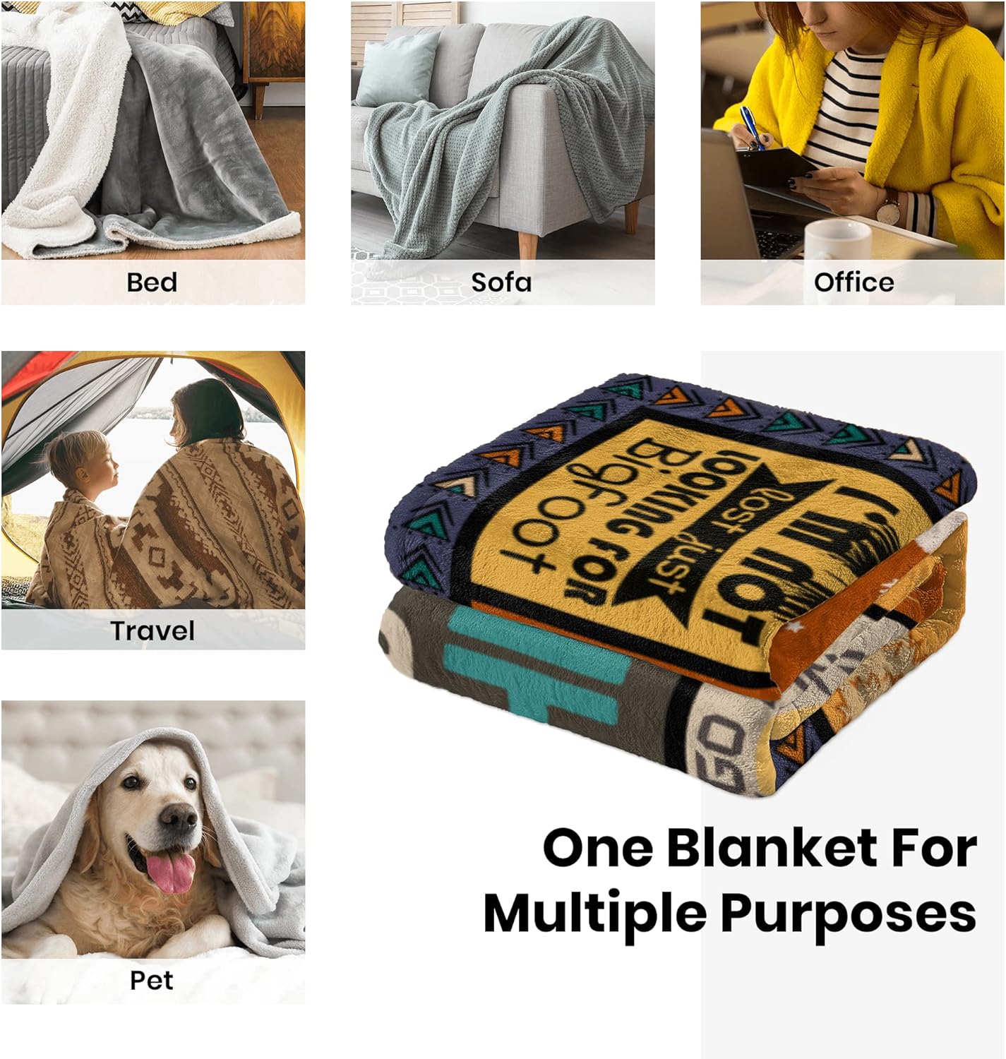 Bigfoot Gifts, Sasquatch Gifts, Big Foot Sasquatch Gifts, Bigfoot Gift for Men Women, Birthday Gift for Sasquatch Lovers, Big Foot Gifts Blanket 80" x 60"