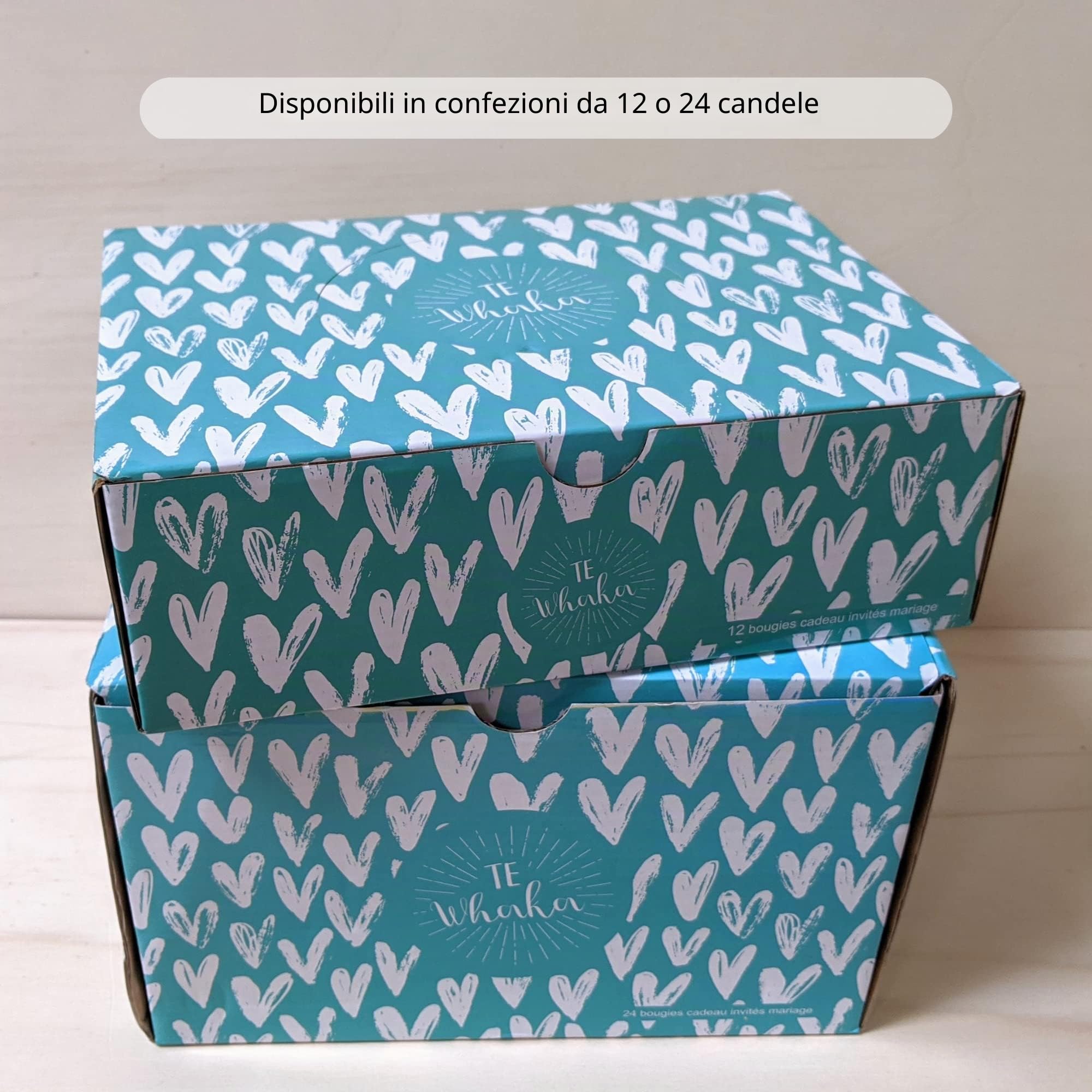 Candele profumate - Lotto da 24 pezzi di candele MERCI - Cera di soia naturale | Piccolo regalo per invitati a matrimoni, battesimi, compleanni, candela di Natale, regalo per tate - Alternativa alle
