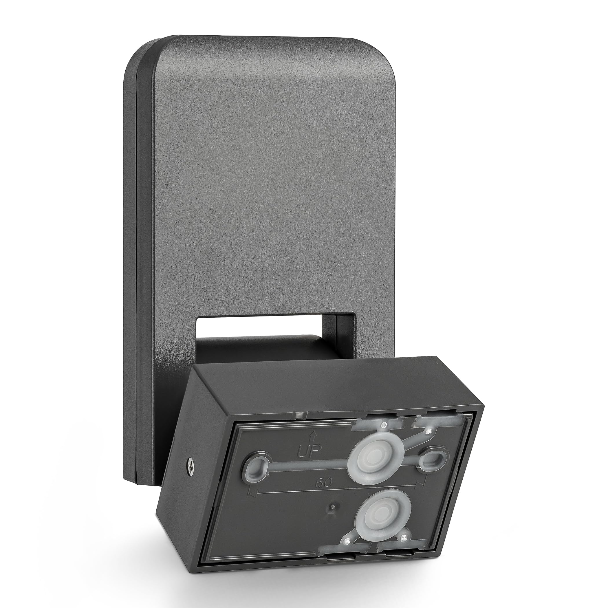 SEBSON Detector de Movimiento Exterior IP65, programable | Montaje Superficie en Pared y Techo, LED adecuado, Sensor de Infrarrojos con 3 Sensores, 20m / 360°