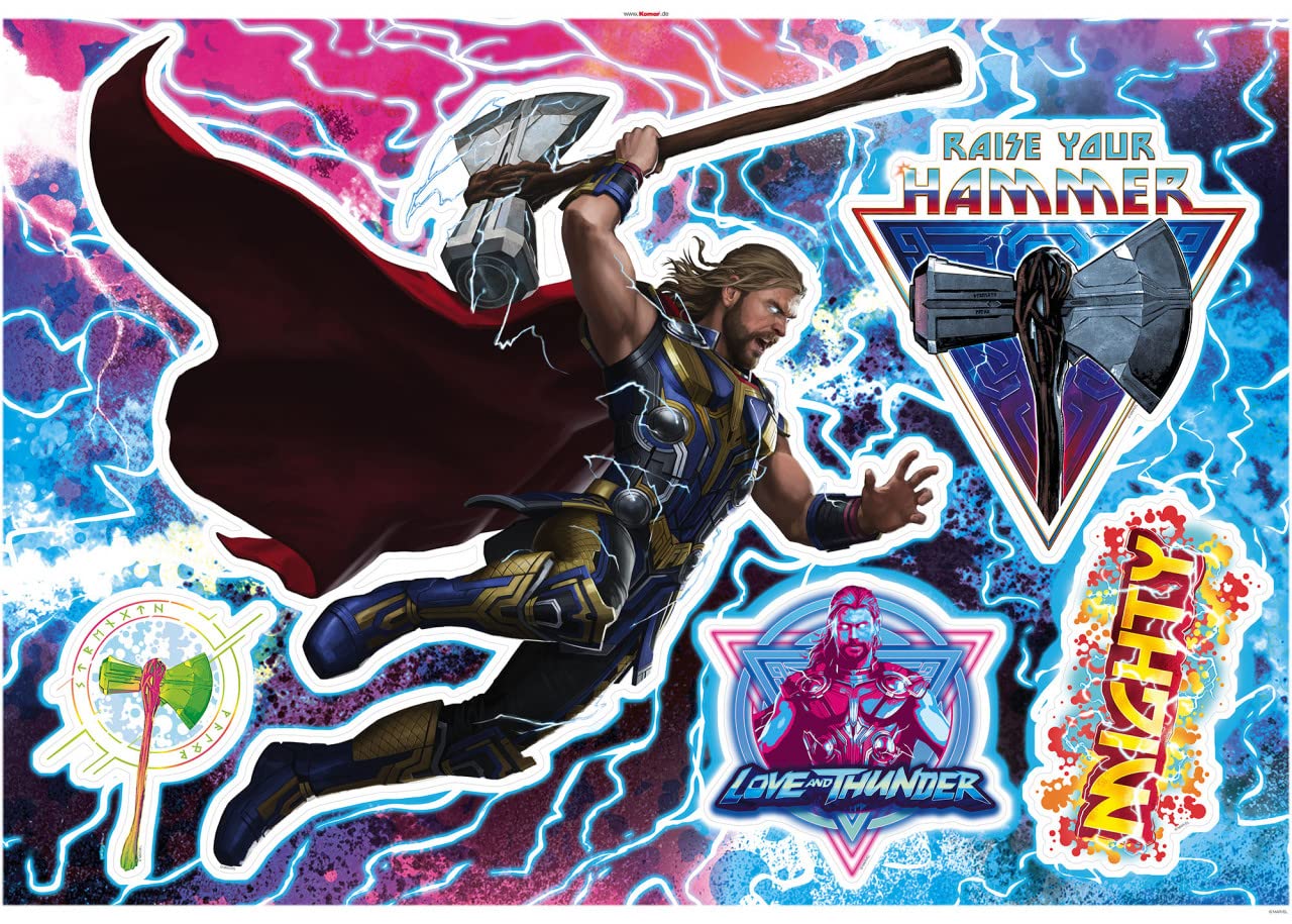 Komar Thor4 Mighty Thor Wall Sticker Size 100 x 70 cm, Colourful - Image 2