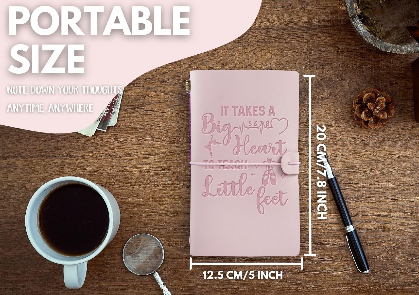 InnoBeta Dance Teacher Gifts, Journal Notebook with Pen and Pen clip 7.87 x 4.7 Cover, 4 x 7.5 Pages (Inches), Office Tools for Appreciation, Birthday, Christmas