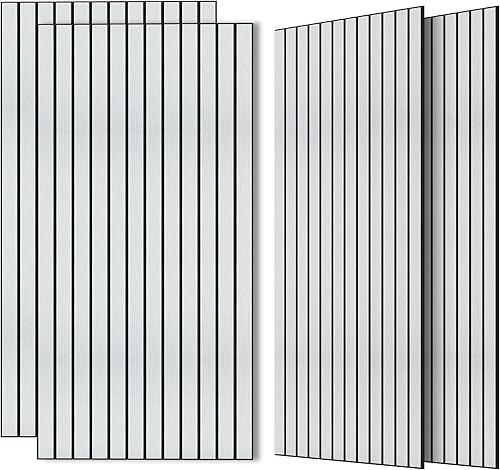 Miniatura 33 de Paquete de 10 paneles acústicos grandes de 47.2 x 23.6 pulgadas, panel acústico decorativo de pared, panel a prueba de sonido con acabado de grano