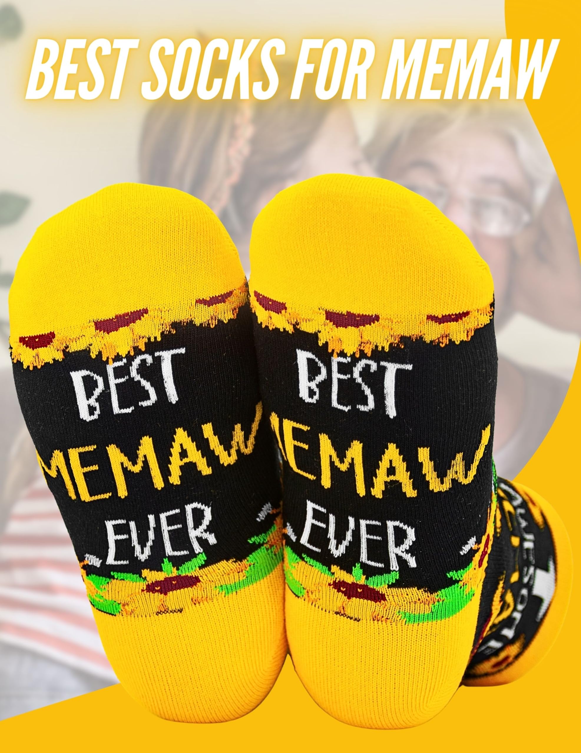InnoBeta Memaw Gifts, Mothers Day Gifts for Memaw, One Size Crew Socks on Mother's Day, Christmas, Birthday