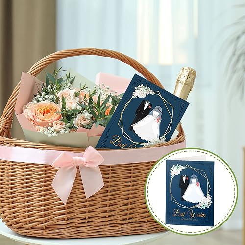 Miniatura 5 de 24 tarjetas de boda para novia y novio, tarjetas de felicitación de boda surtidas con sobres blancos, tarjeta de felicitación a granel para