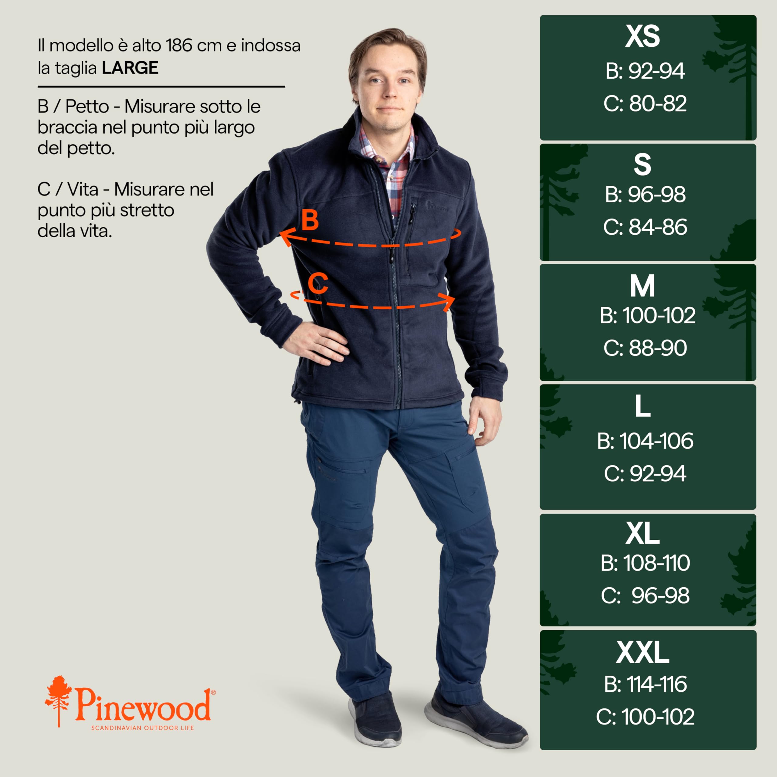 Pinewood Giacca Pile Uomo con Zip, Realizzata al 100% con Materiali Riciclati, Perfetta per Trekking e Caccia