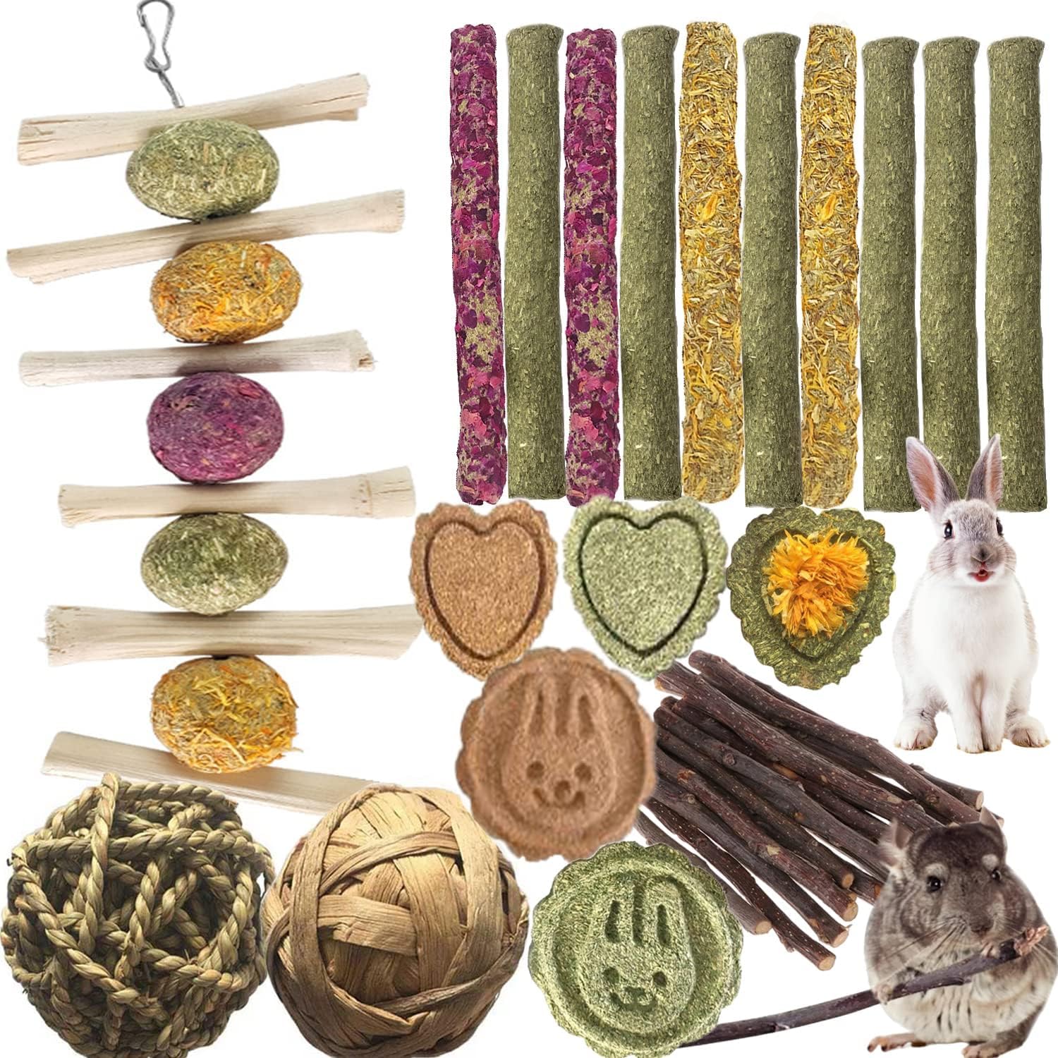 QHZHANG 28PCS Bunny Chew Toys for Teeth